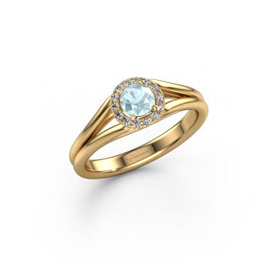 Verlobungsring Verla rnd 1 585 Gold Aquamarin 4.7 mm