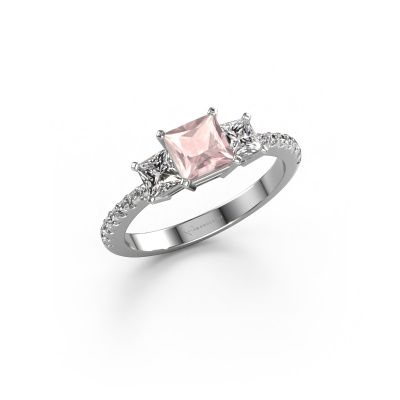 Engagement ring Dorla 585 white gold morganite champagne 5 mm