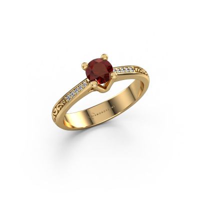 Engagement ring Mei 585 gold garnet 4.7 mm