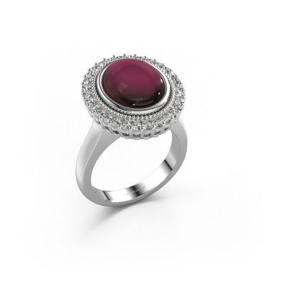 Ring Mila 585 white gold garnet 12x10 mm