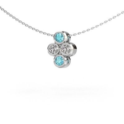 Hanger Judi 950 platina blauw topaas 3.4 mm