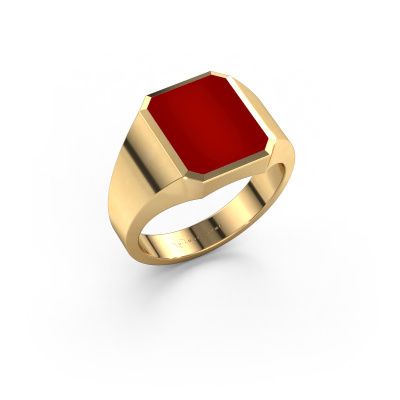 Signet ring Lars 2 585 gold carnelian 12x10 mm