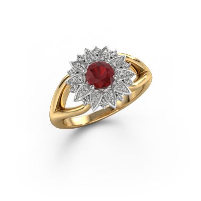 Bague Chasidy 1 585 or jaune rubis 5 mm