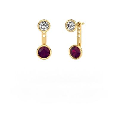 Boucles d'oreilles Halle 585 or jaune rhodolite 6 mm