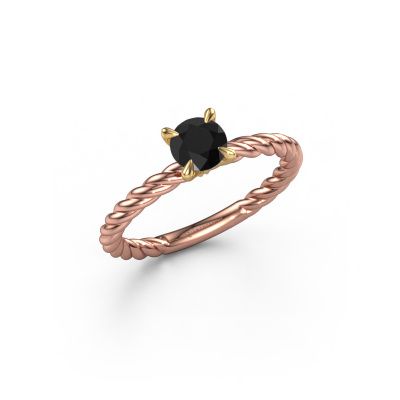 Engagement ring Twanna 585 rose gold black diamond 0.60 crt