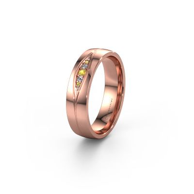 Wedding ring WH0133L25AP 585 rose gold yellow sapphire ±0.20x0.07 in