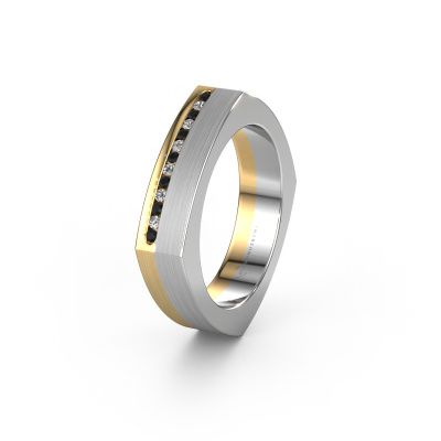 Bague de mariage WH2005L 585 or jaune diamant noir ±5x2 mm