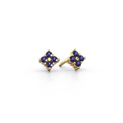 Clous d'oreilles Maryetta 585 or jaune saphir 2 mm