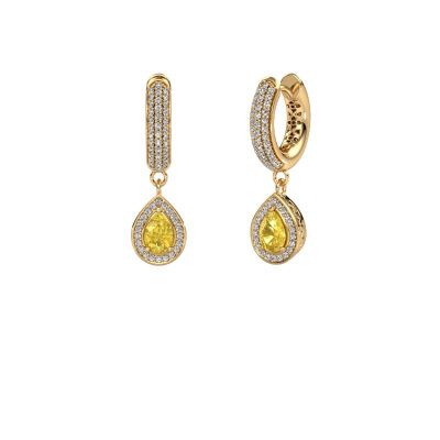 Drop earrings Barbar 2 585 gold yellow sapphire 6x4 mm