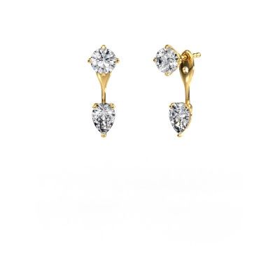 Drop earrings Kate RND-PER 585 gold diamond 2.50 crt