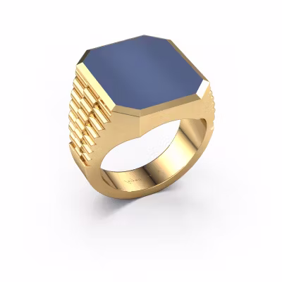 Signet ring Brent 5 585 gold blue sardonyx 18x15 mm