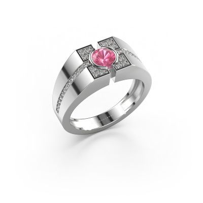 Men's ring Thijmen 950 platinum pink sapphire 5 mm