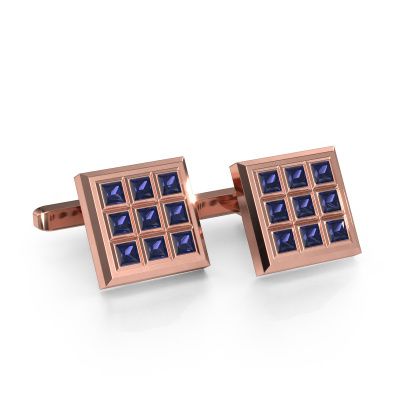Cufflinks Clen 585 rose gold sapphire 3 mm