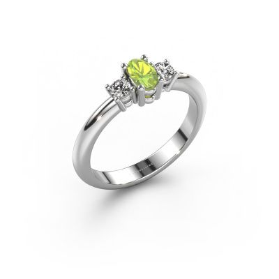 Engagement ring Karie 585 white gold peridot 5x3 mm