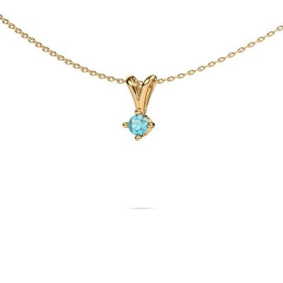 Pendant Jannette 585 gold blue topaz 4 mm