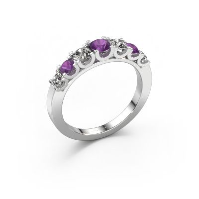 Ring Selina 3 585 white gold amethyst 3.7 mm