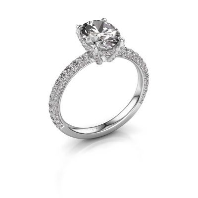 Engagement ring Saskia 2 ovl 585 white gold lab-grown diamond 2.508 crt