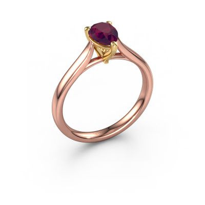 Bague de fiançailles Mignon PER 1 585 or rose rhodolite 7x5 mm