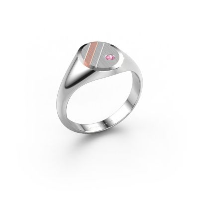 Pinky ring Wesley 1 585 white gold pink sapphire 2 mm