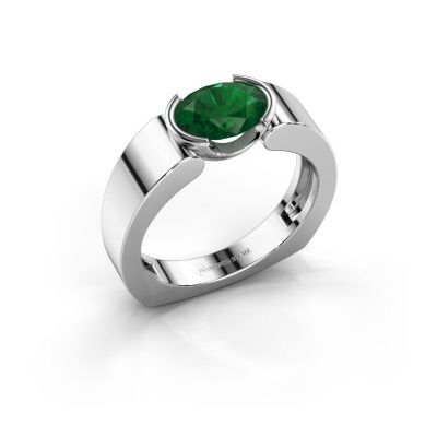 Ring Tonya 950 platinum emerald 8x6 mm
