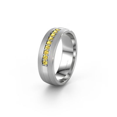 Wedding ring WH0413L26APM 950 platinum yellow sapphire ±0.24x0.07 in