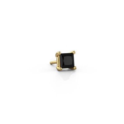 Men's earring Dave SQR 585 gold black diamond 0.60 crt
