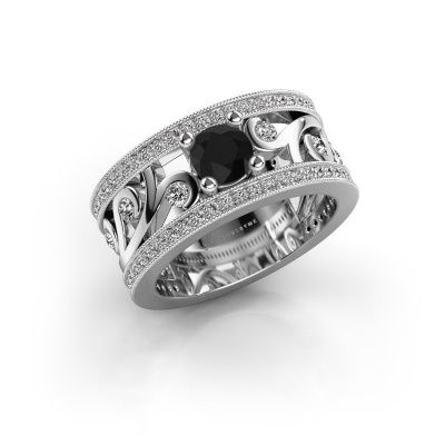 Ring Sanne 585 witgoud zwarte diamant 1.23 crt