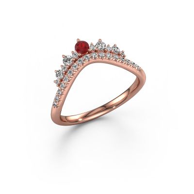 Stackable ring Nica D 585 rose gold ruby 2.7 mm