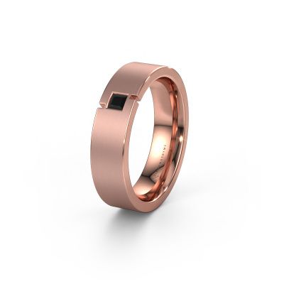 Trouwring WH2040L 585 rosé goud zwarte diamant ±5,5x2.2 mm