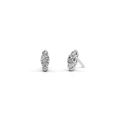 Boucles d'oreilles Amie 585 or blanc diamant 0.90 crt
