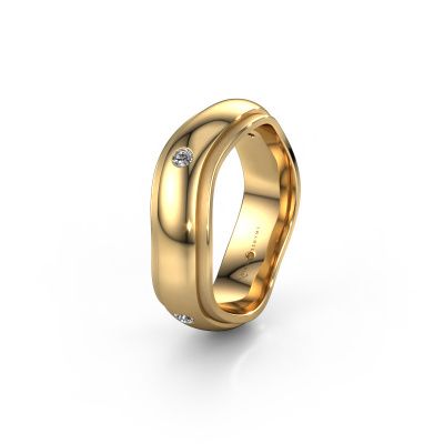 Trouwring WH2050L26DP 585 goud zirkonia ±6x2.4 mm