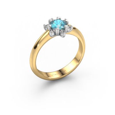 Ring Liesbeth 585 gold blue topaz 5 mm
