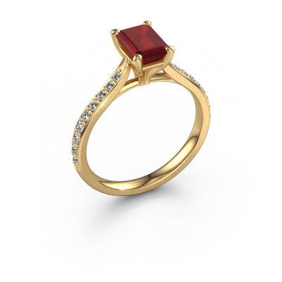 Bague de fiançailles Mignon EME 2 585 or jaune rubis 7x5 mm