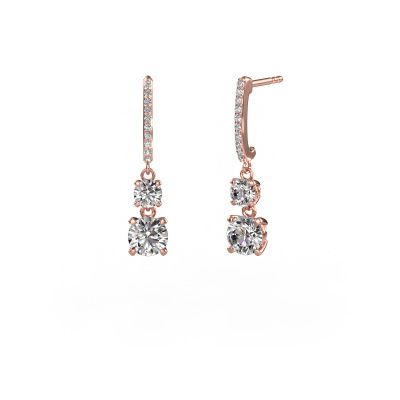 Pendants d'oreilles Tanja 2 585 or rose diamant synthétique 2.334 crt