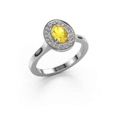 Ring Madelon 1 950 platinum yellow sapphire 7x5 mm