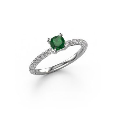 Engagement ring Saskia 2 cus 585 white gold emerald 4.5 mm