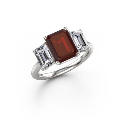 Engagement ring Sandra 950 platinum garnet 9x7 mm