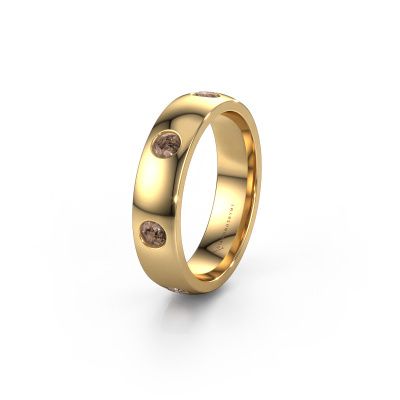 Trouwring WH0105L25BP 585 goud bruine diamant 0.70 crt ±5x2 mm