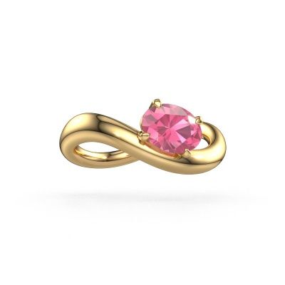 Engagement ring Chloe OVL 585 gold pink sapphire 7,5x5,5 mm