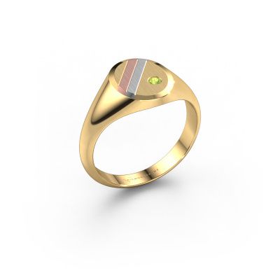 Pinky ring Wesley 1 585 gold peridot 2 mm