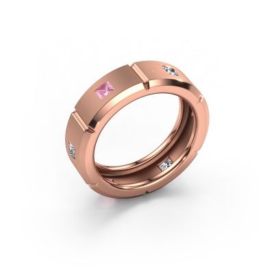 Men's ring Steve light 585 rose gold pink sapphire 3 mm