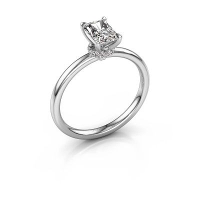 Bague de fiançailles Crystal RAD 3 585 or blanc diamant 0.71 crt