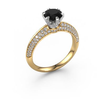 Bague de fiançailles Abby 585 or jaune diamant noir 1.95 crt