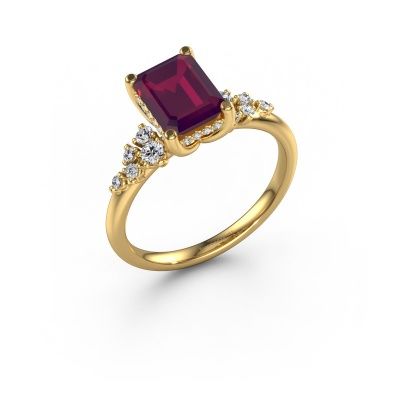 Verlobungsring Emma EME 585 Gold Rhodolit 8x6 mm