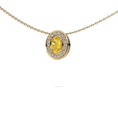 Necklace Madelon 585 gold yellow sapphire 6x4 mm