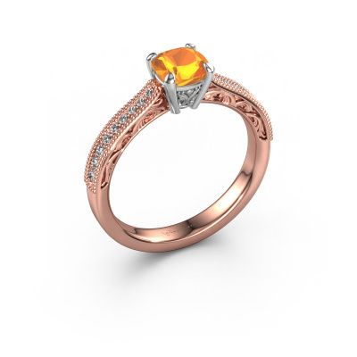 Engagement ring Shonta CUS 585 rose gold citrin 5.5 mm