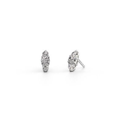 Boucles d'oreilles Amie 585 or blanc diamant synthétique 0.90 crt