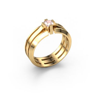 Men's ring Sem 585 gold morganite champagne 4.7 mm