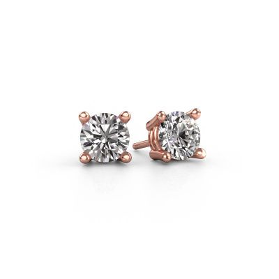 Clous d'oreilles Jannette 585 or rose diamant 1.00 crt