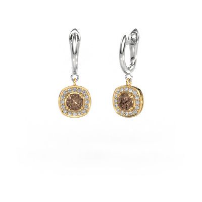 Pendants d'oreilles Marlotte 1 585 or jaune diamant brun 0.70 crt